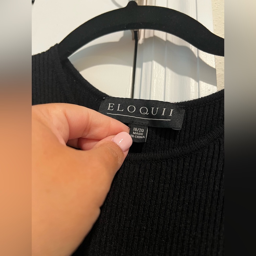 ELOQUII Cutout Side Racer Neckline Dress, sweater, yarn - Picture 7 of 7